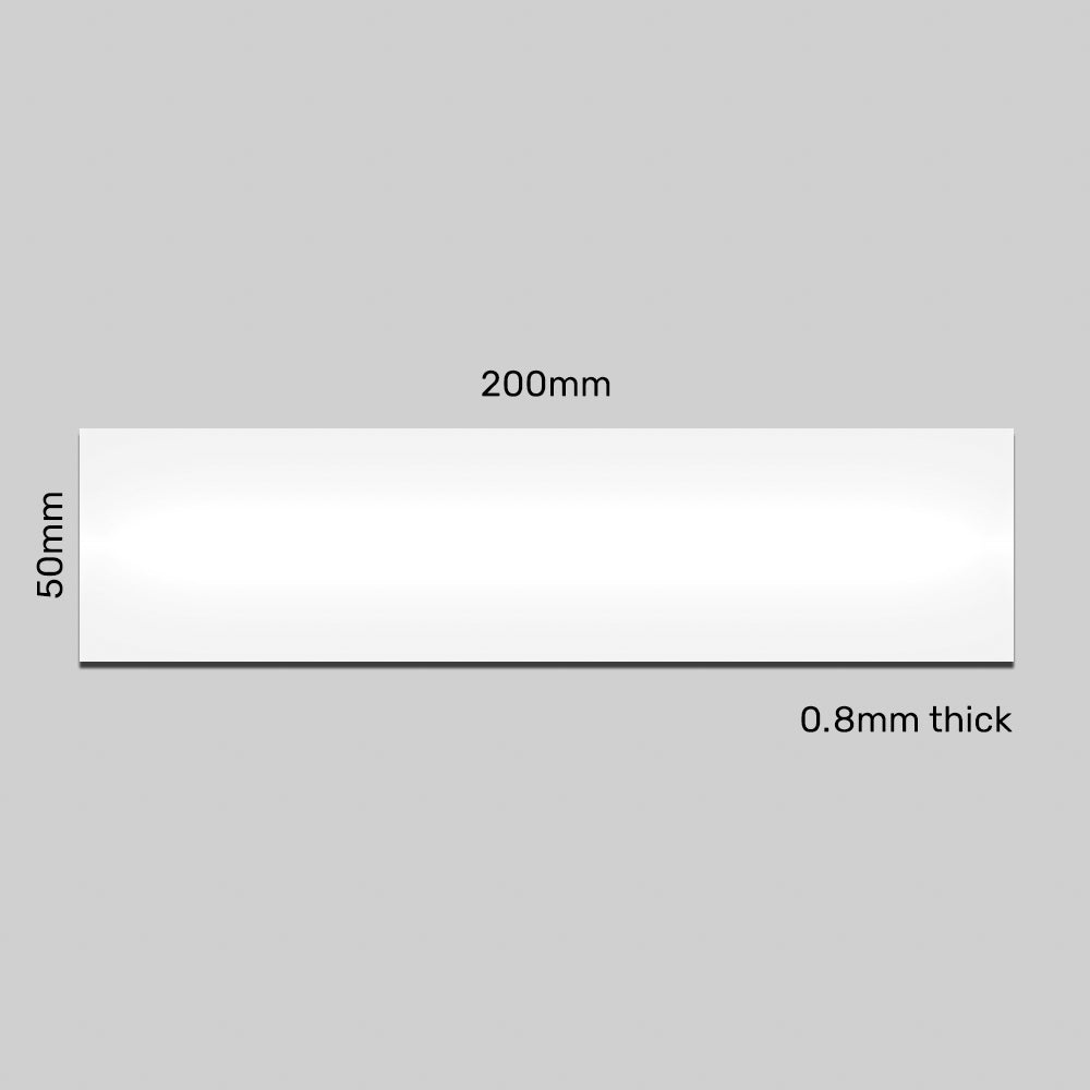 Rewritable Magnetic Label - 200mm x 50mm - 0.8mm | Gloss White