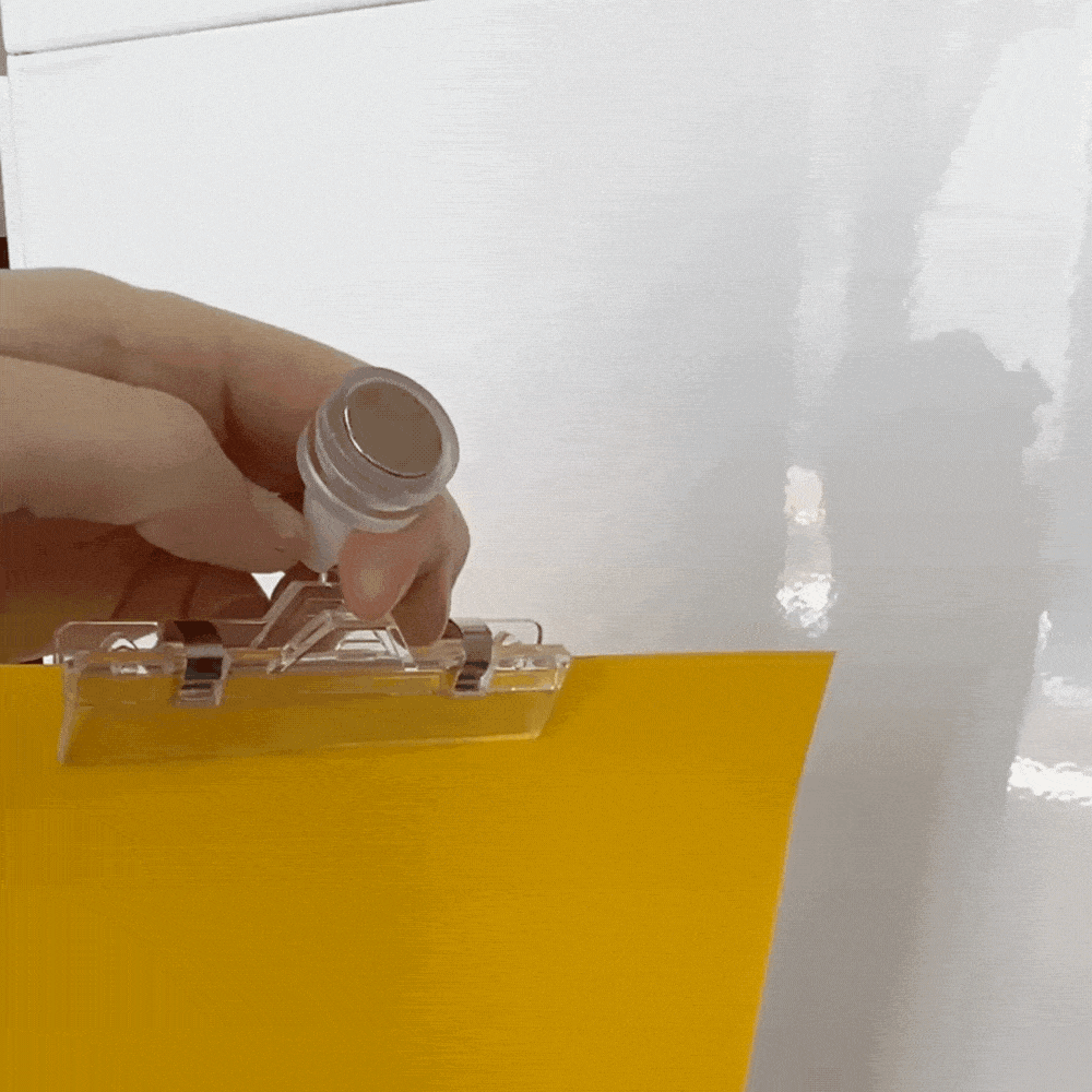 Acrylic Sign Holders with Magnetic Base – 80mm x 54mm with D16mm Base (Pack of 2)