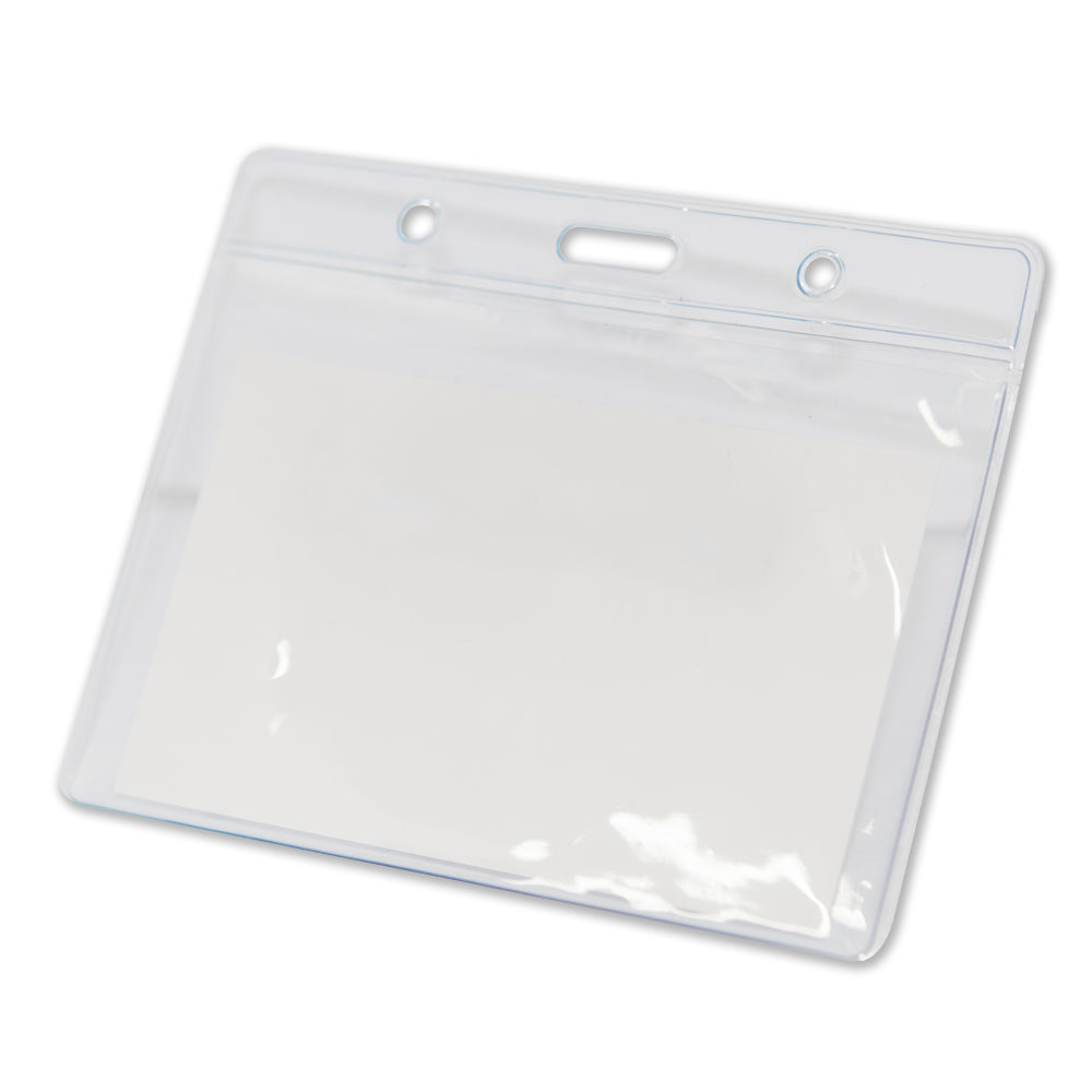 Magnetic Name Badge with Clear Horizontal Plastic ID Card Holder | 4"x 3" | 1 PACK