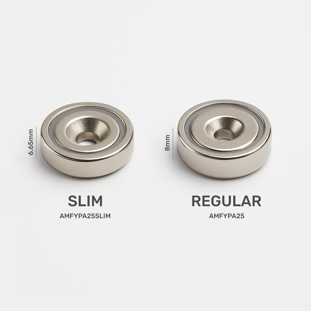 Neodymium Countersunk Pot Magnet - 25mm x 6.65mm (Slim Profile)