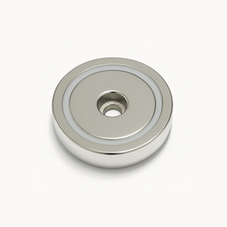 Neodymium Pot Magnet with Round Hole - 42mm x 7.5mm (Slim Profile)