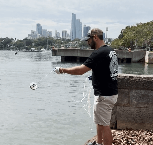 Neodymium Magnet Fishing Recovery Kit with M10 Threaded Eyelet - 75mm dia.
