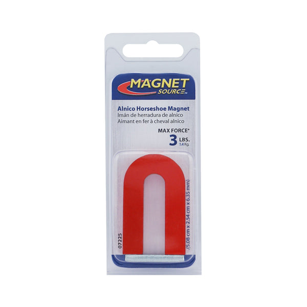 Alnico Horseshoe Magnet - 5.08cm x 2.54cm x 6.35mm | Pull Force 1.36kg