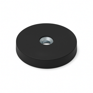 Rubber Coated Neodymium Pot Magnet – (D) 43mm x (H) 7mm | Countersunk 4.5mm Hole