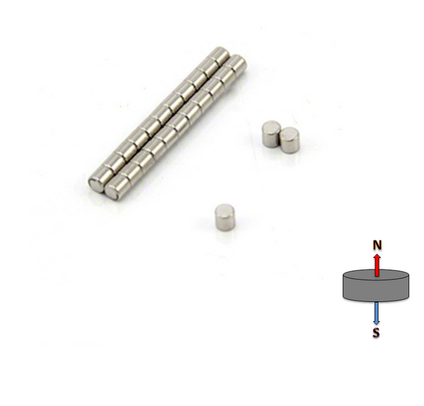 Neodymium Cylinder Magnet - 2mm x 2mm N48