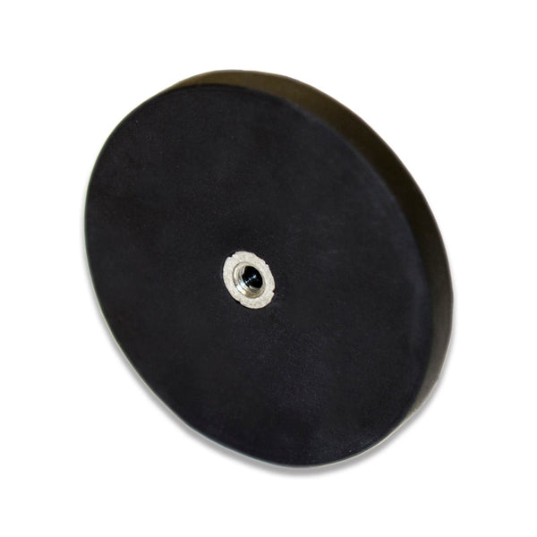 Female Thread Neodymium Pot Magnet - Diameter 31mm x 6mm with Rubber Case