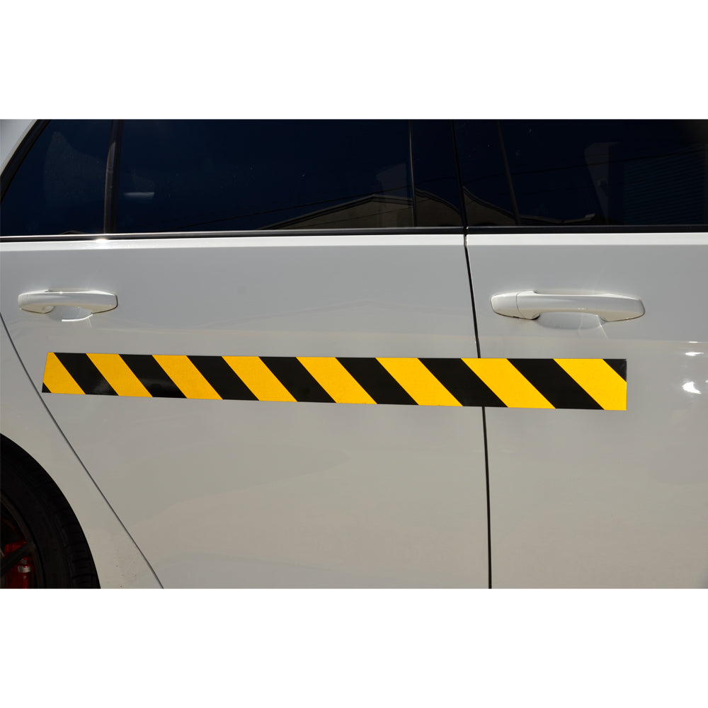 Reflective Magnetic Tape | Hi-Vis Black and Yellow | 75mm x 0.8mm | PER METRE | Supplied As Continuous Length