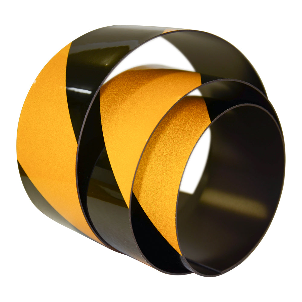 Reflective Magnetic Tape | Hi-Vis Black and Yellow | 50mm x 0.8mm x 45m ROLL