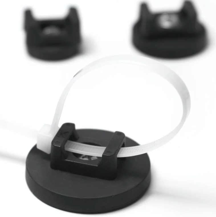 Rubber Coated Neodymium Pot Magnet - Diameter 66mm x 18mm with Cable Mount