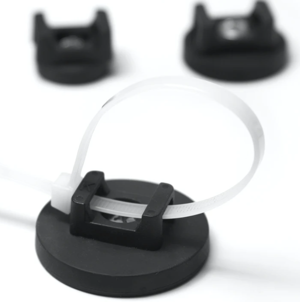 Rubber Coated Neodymium Pot Magnet - Diameter 43mm x 16mm with Cable Mount