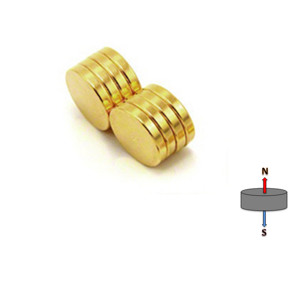 Neodymium Disc Magnet - 8mm x 1mm | N50 | GOLD