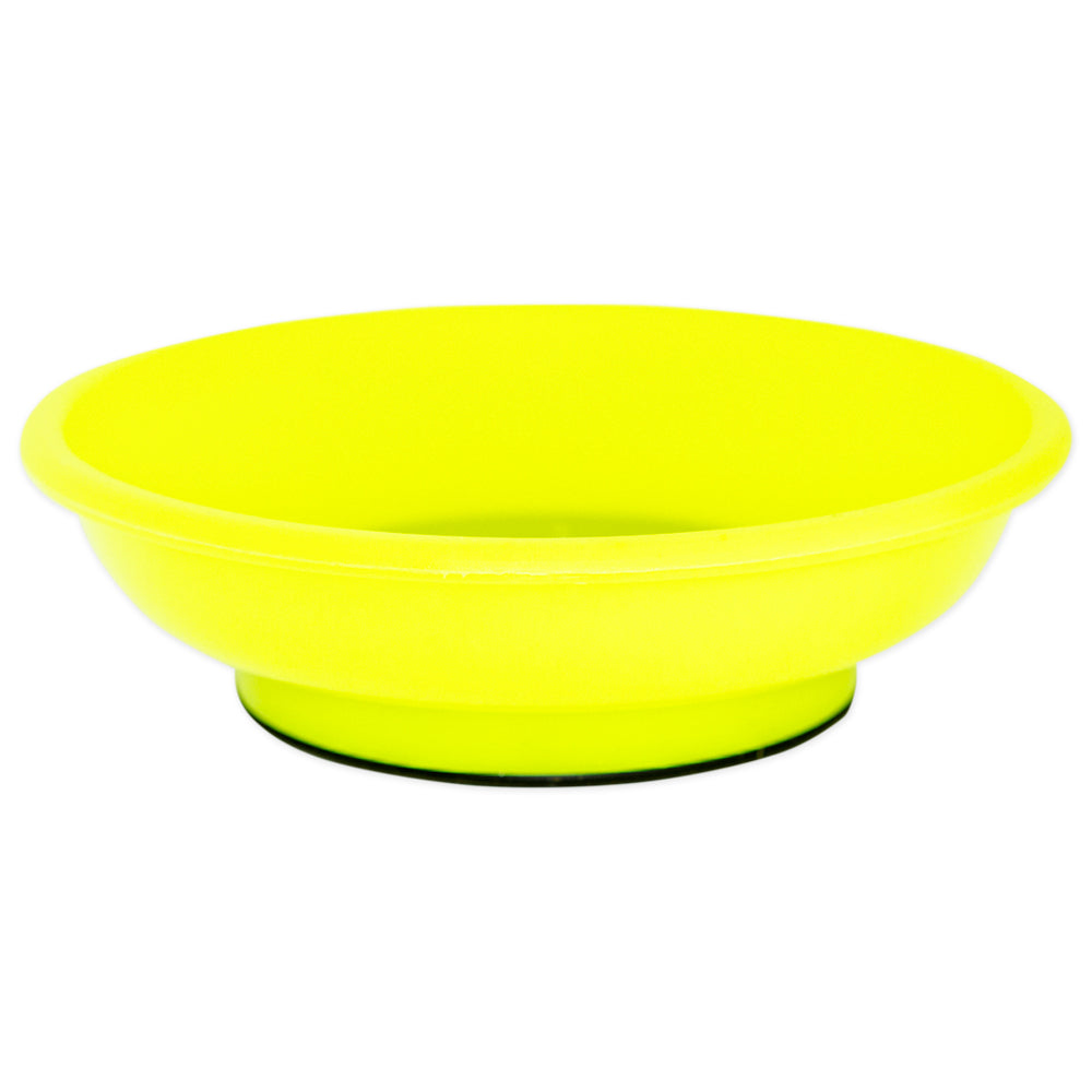 3-Pack Magnetic Parts Trays – Hi-Vis Yellow 100mm Round – For Nuts Bolts Screws