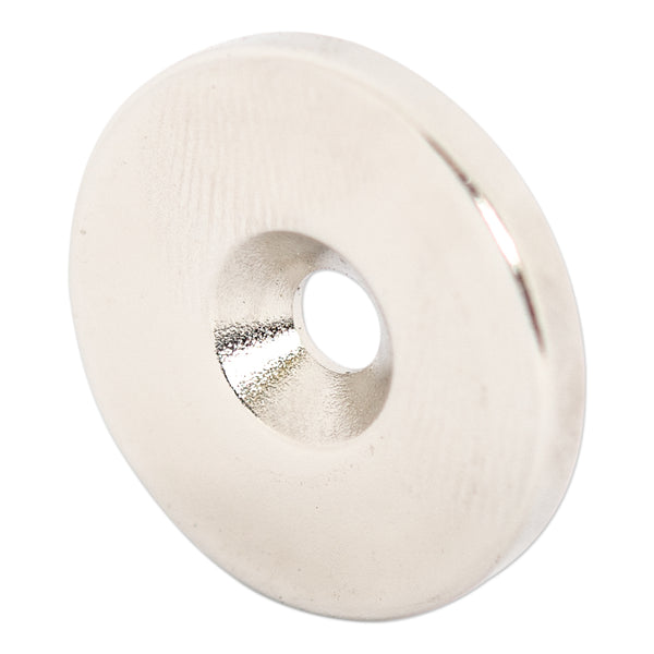 Neodymium Countersunk Ring Magnet OD22.5 x H3 x ID4 mm N45