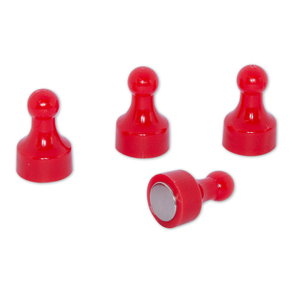 Red Pin Whiteboard Magnets - 12mm diameter x 22mm | 12 PACK