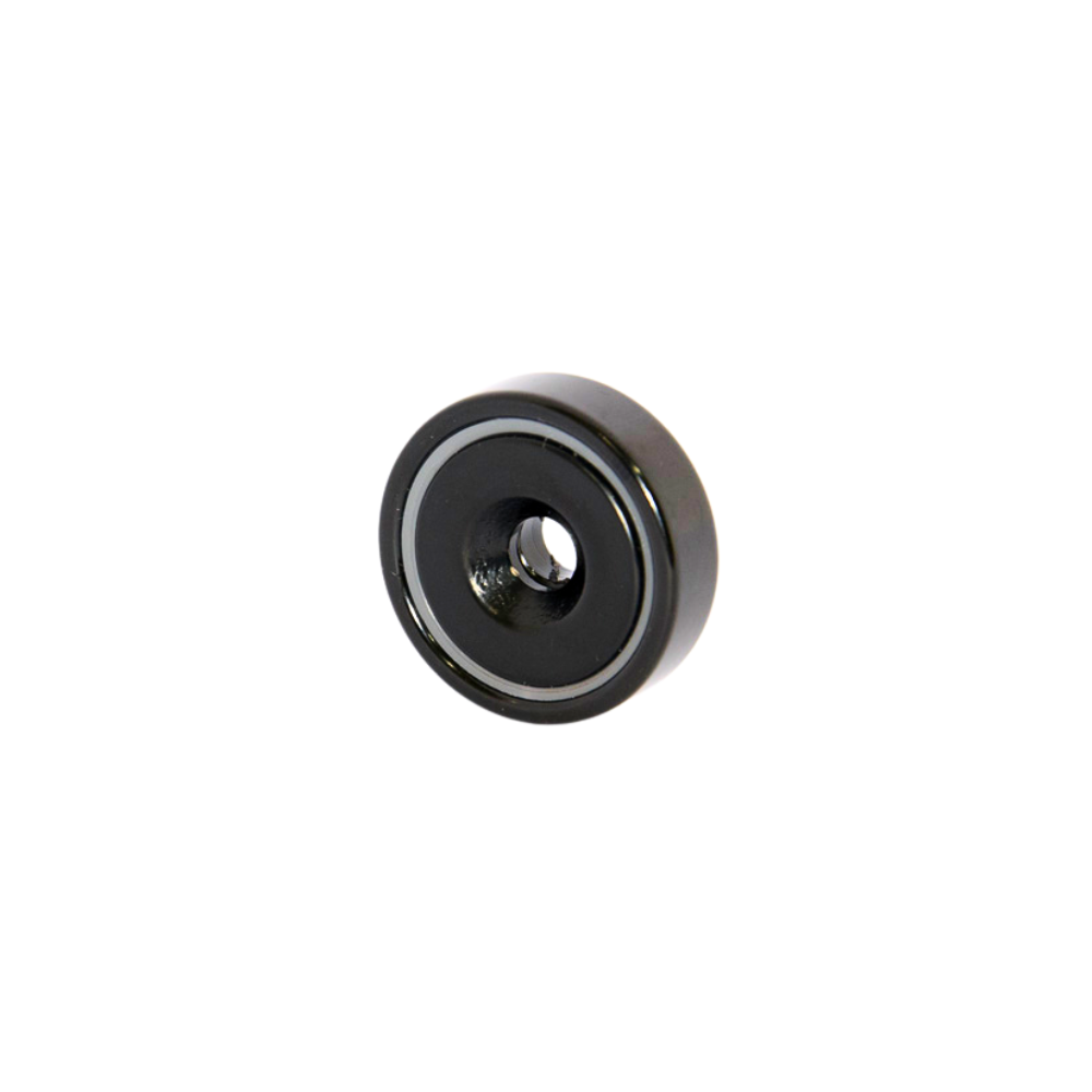 Neodymium Countersunk Pot Magnet | D25mm x 8mm | Rust-Resistant Black Epoxy Coating