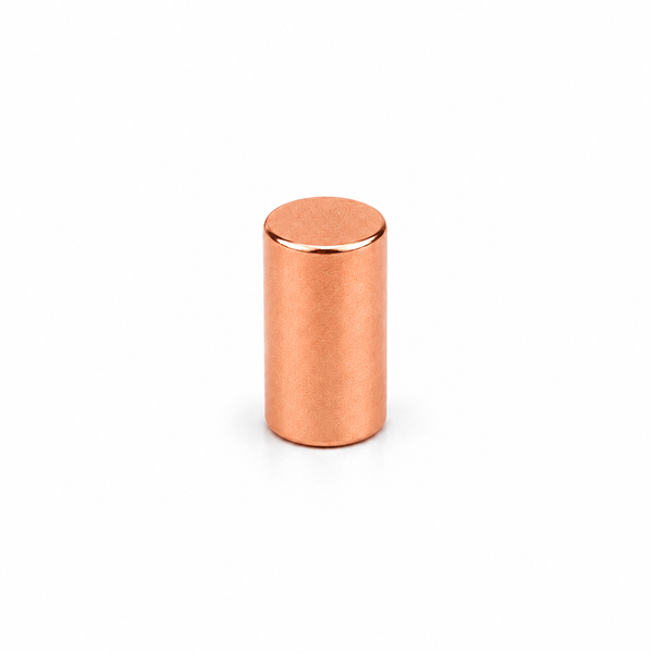 Neodymium Cylinder Magnet - 4mm x 10mm | N38 | Copper Coated