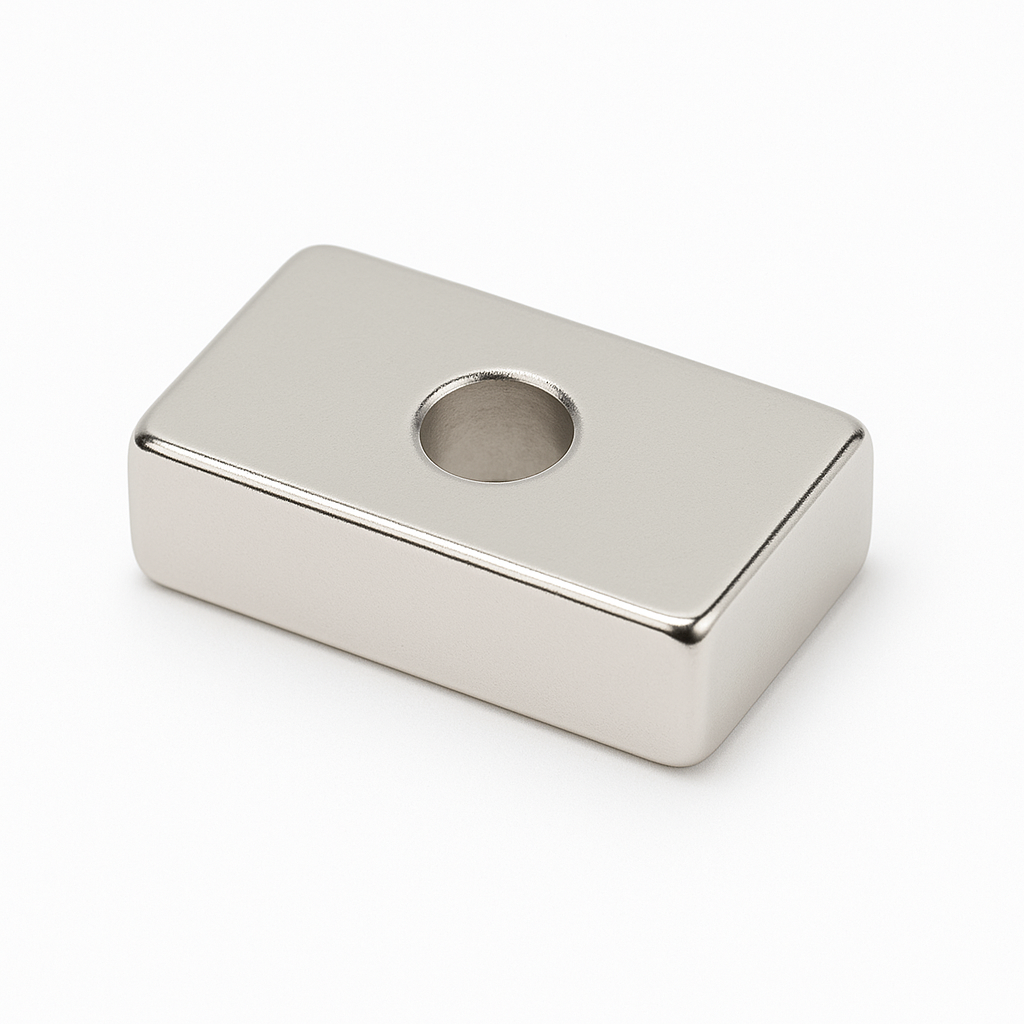 Neodymium Block Magnet - 20mm x 12mm x 5mm | Countersunk 5mm-7mm hole