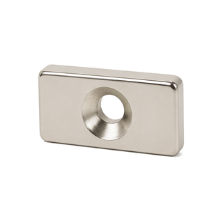 Neodymium Block Magnet - 20mm x 10mm x 4mm | Countersunk 4mm-8mm hole