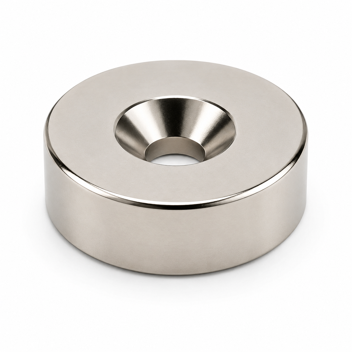 AMF Magnetics Neodymium Countersunk Ring Magnet – (OD) 18mm x (ID) 10.4/5.5mm x (H) 7mm N30SH High Temperature >150°C