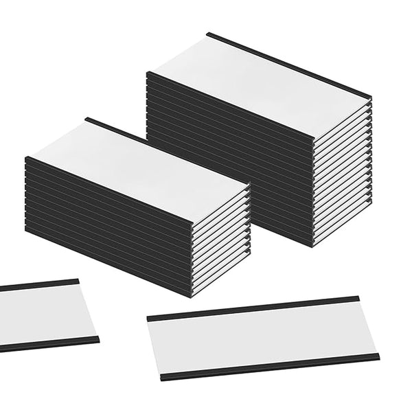 Magnetic Label Holder C-Channel Set – 102mm x 55mm x 1.1mm | Includes Plastic Cover and Insert Card