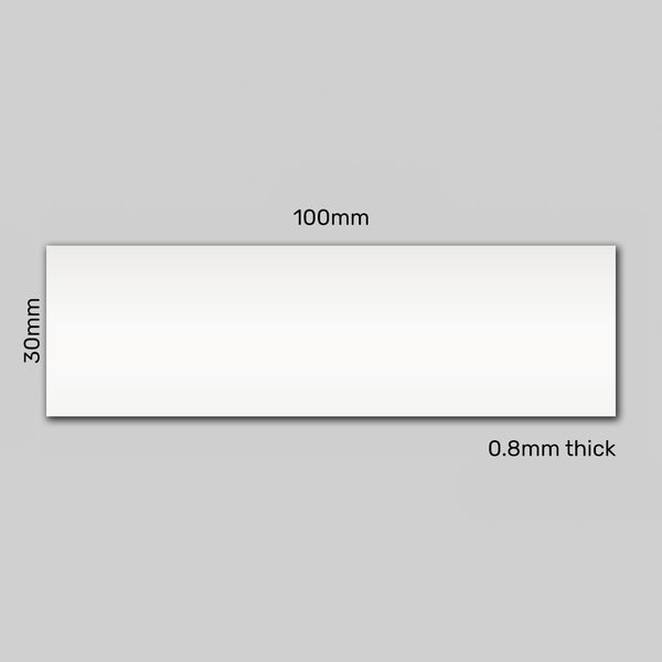 Rewritable White Magnetic Label - 100mm x  30mm x 0.8mm