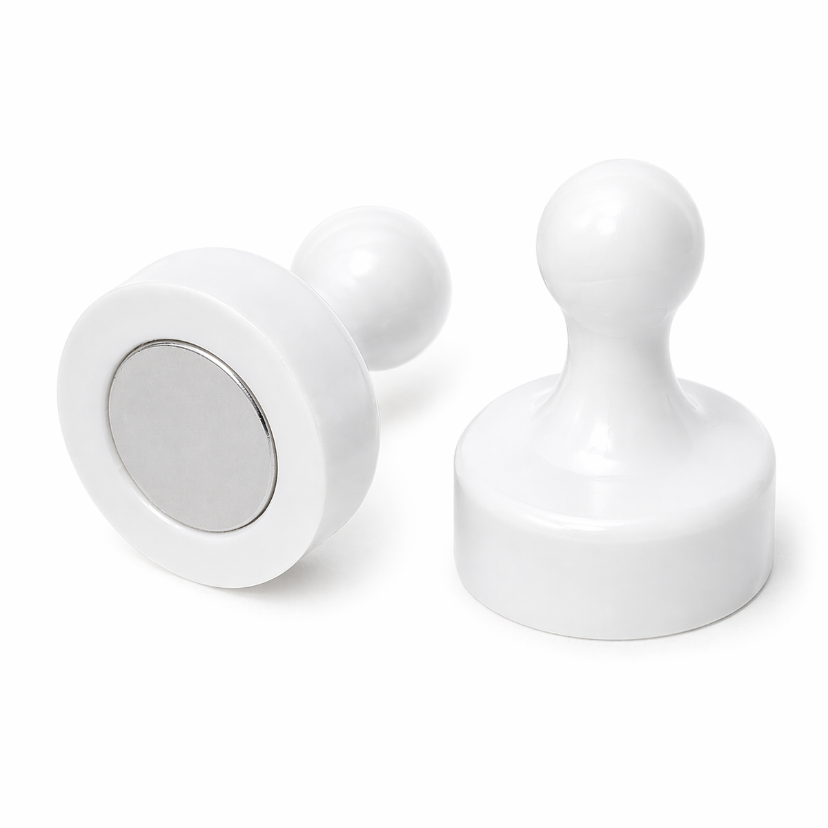 AMF Magnetics White Pin Whiteboard Magnets - 19mm diameter x 25mm 6 PACK