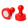 AMF Magnetics Red Pin Whiteboard Magnets - 19mm diameter x 25mm 6 PACK