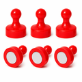 AMF Magnetics Red Pin Whiteboard Magnets - 19mm diameter x 25mm 6 PACK