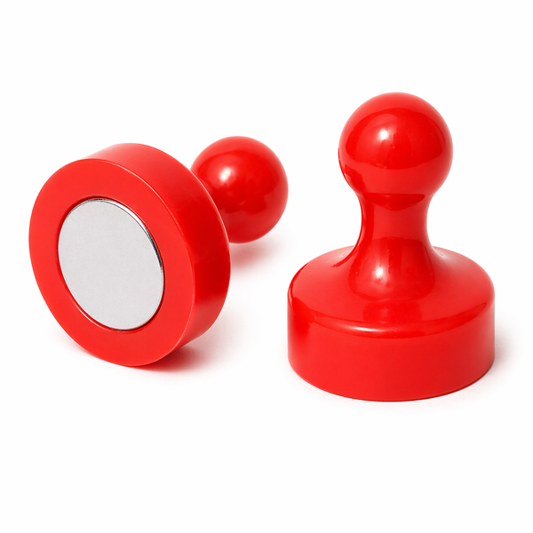 AMF Magnetics Red Pin Whiteboard Magnets - 19mm diameter x 25mm 6 PACK