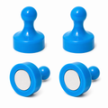 Blue Pin Whiteboard Magnets - 29mm diameter x 38mm | 4 PACK