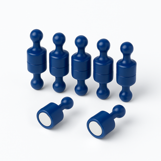 Navy Blue Pin Whiteboard Magnets - 12mm diameter x 22mm | 12 PACK