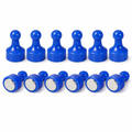 AMF Magnetics Blue Pin Whiteboard Magnets - 12mm diameter x 22mm 12 PACK