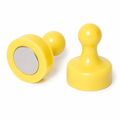 AMF Magnetics Yellow Pin Whiteboard Magnets - 19mm diameter x 25mm 6 PACK