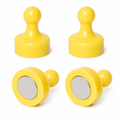 AMF Magnetics Yellow Pin Whiteboard Magnets - 29mm diameter x 38mm 4 PACK