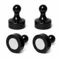 AMF Magnetics Black Pin Whiteboard Magnets - 29mm diameter x 38mm 4 PACK