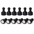Black Pin Whiteboard Magnets - 12mm diameter x 22mm | 12 PACK