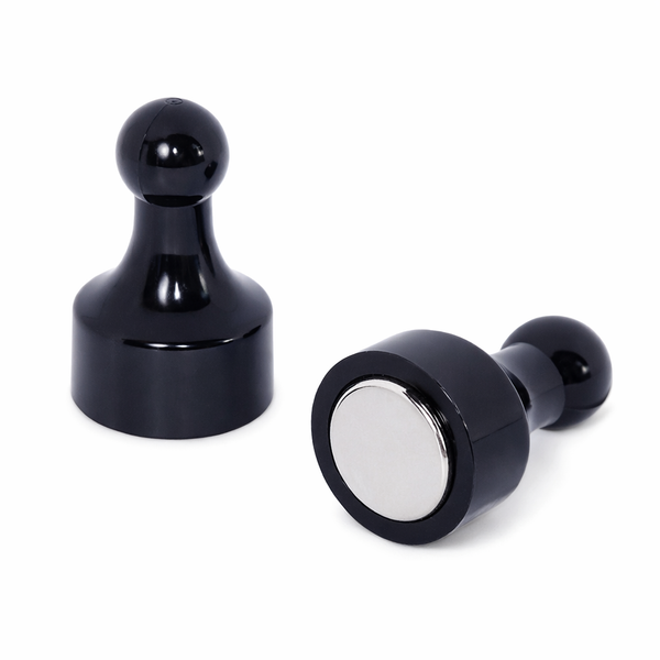 Black Pin Whiteboard Magnets - 12mm diameter x 22mm | 12 PACK