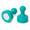 AMF Magnetics Teal Green Pin Whiteboard Magnets - 19mm diameter x 25mm 6 PACK