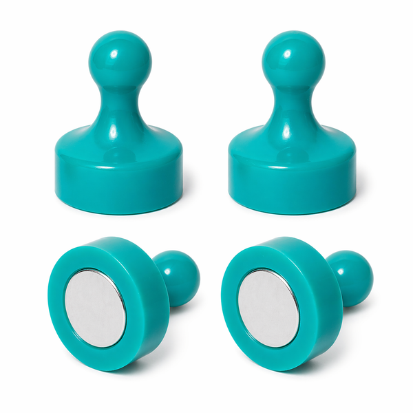 AMF Magnetics Green Pin Whiteboard Magnets - 29mm diameter x 38mm 4 PACK