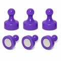 Purple Pin Whiteboard Magnets - 19mm diameter x 25mm | 6 PACK