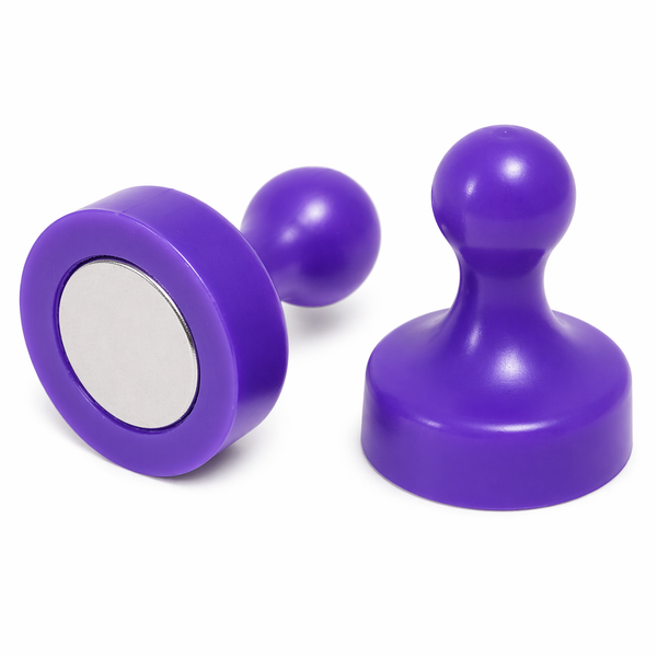 Purple Pin Whiteboard Magnets - 19mm diameter x 25mm | 6 PACK