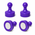 Purple Pin Whiteboard Magnets - 29mm diameter x 38mm | 4 PACK