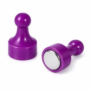 Purple Pin Whiteboard Magnets - 12mm diameter x 22mm | 12 PACK