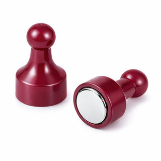 Maroon Pin Whiteboard Magnets - 12mm diameter x 22mm | 12 PACK