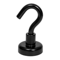 Black Hook Magnet | Neodymium Pot Magnet with Threaded Hook - 12mm (D) x 30mm (H)