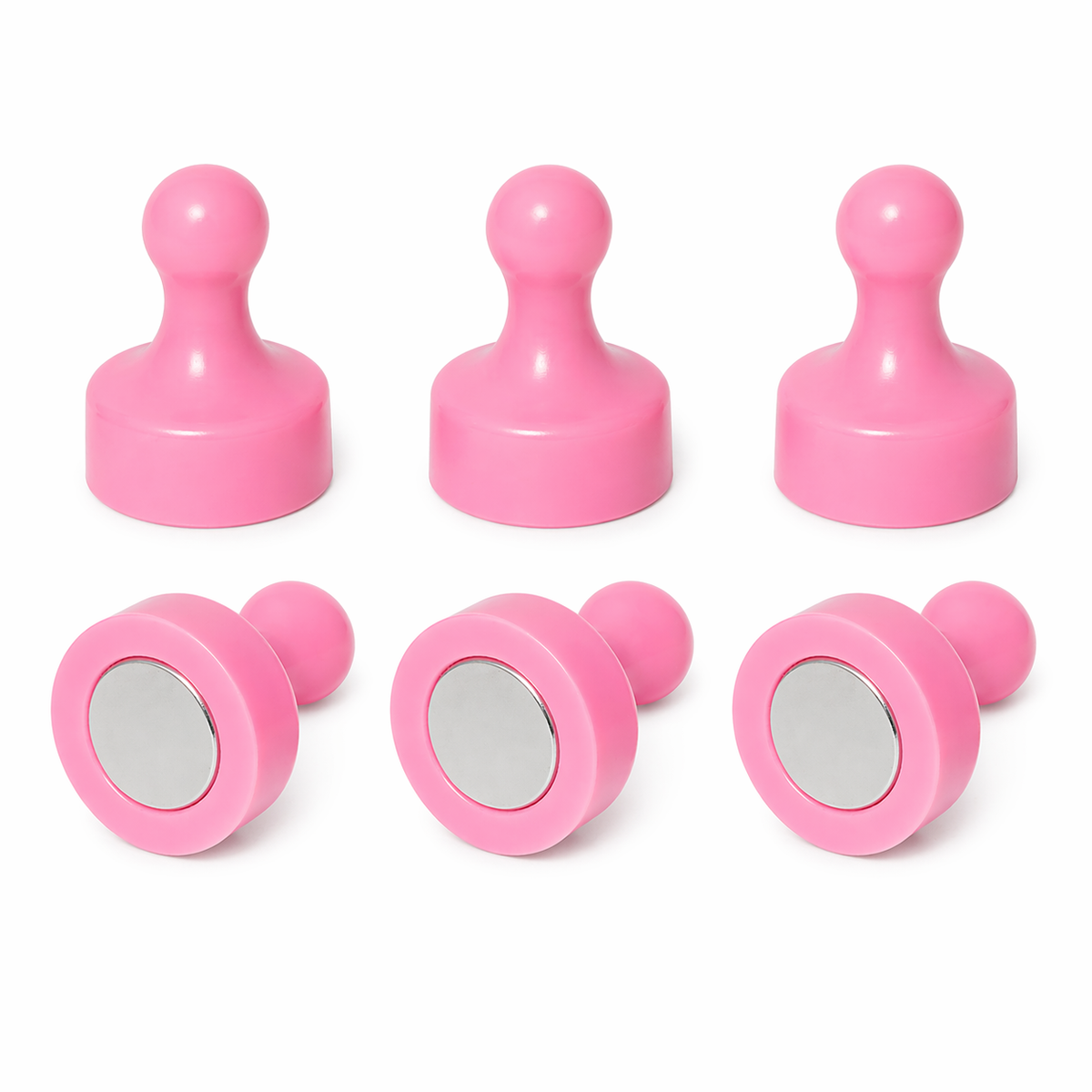 AMF Magnetics Pink Pin Whiteboard Magnets - 19mm diameter x 25mm 6 PACK