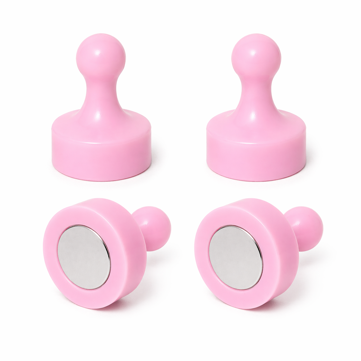AMF Magnetics Pink Pin Whiteboard Magnets - 29mm diameter x 38mm 4 PACK
