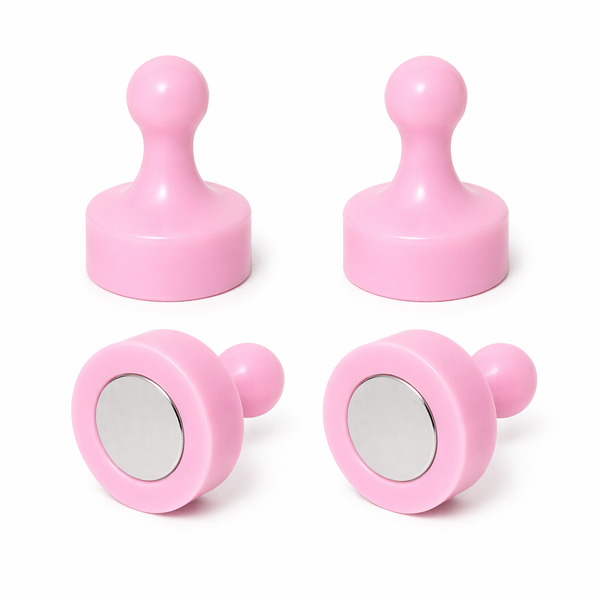 AMF Magnetics Pink Pin Whiteboard Magnets - 29mm diameter x 38mm 4 PACK