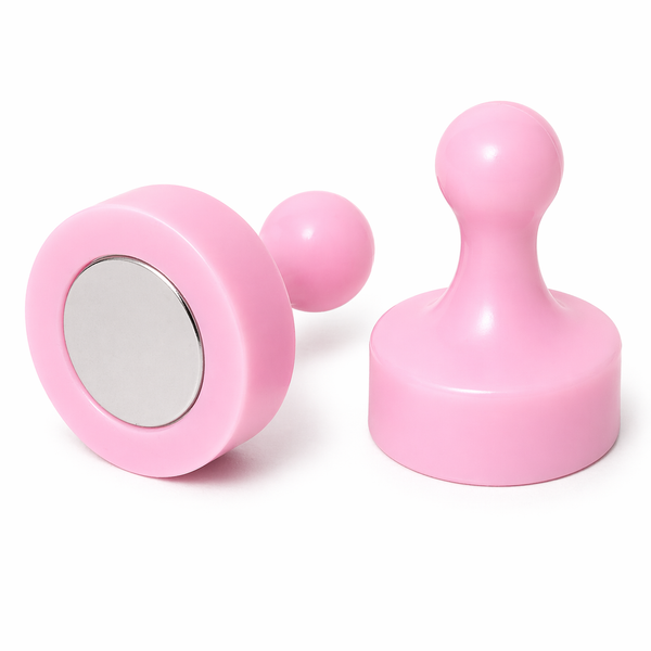 AMF Magnetics Pink Pin Whiteboard Magnets - 29mm diameter x 38mm 4 PACK