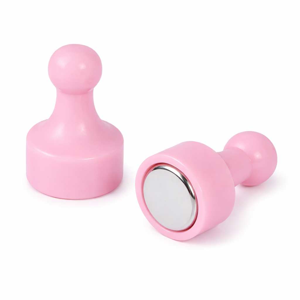 Pink Pin Whiteboard Magnets - 12mm diameter x 22mm | 12 PACK